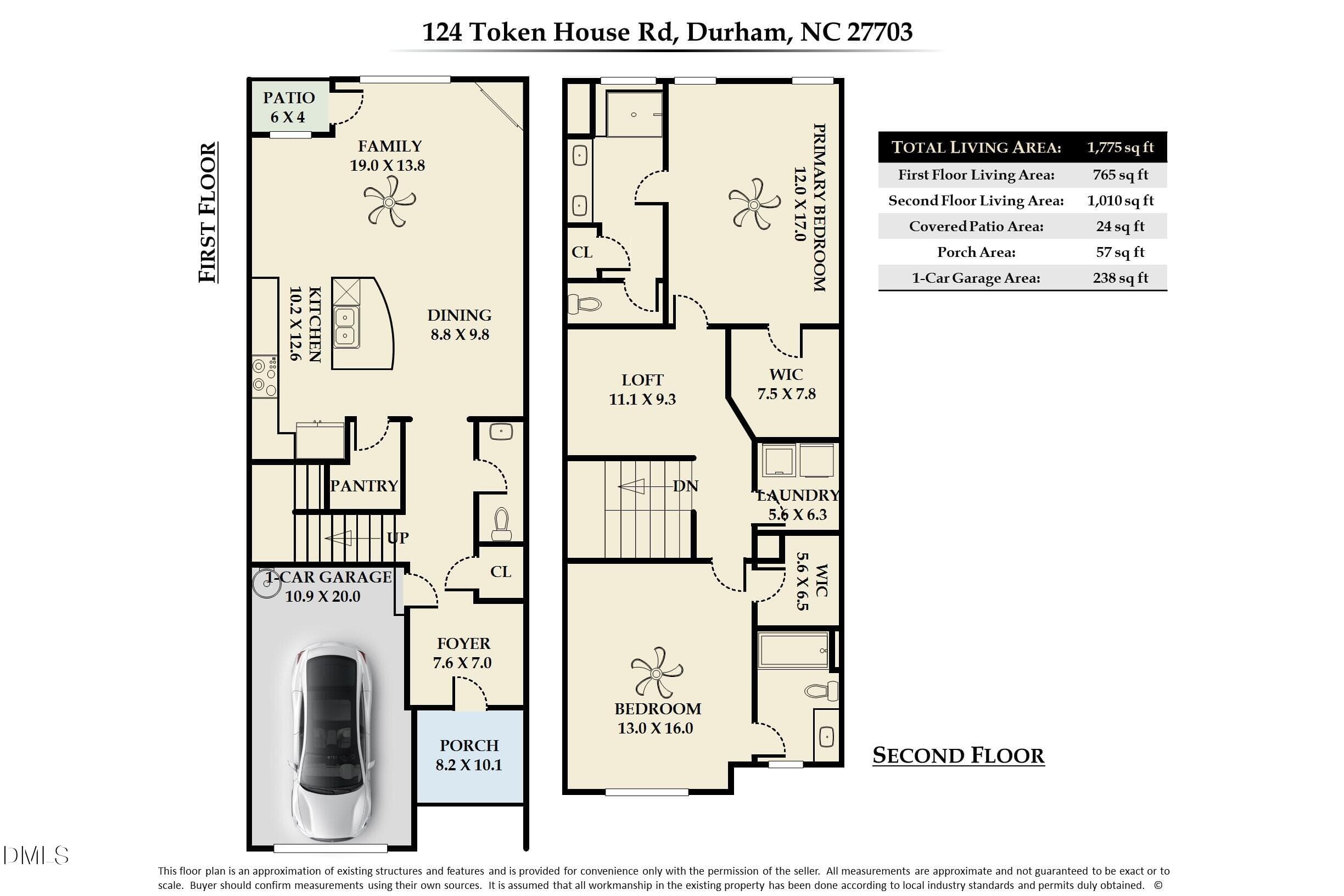 Floor Plan - MLS Photos - 124 Token House Road, Durham, NC 27703, Durham