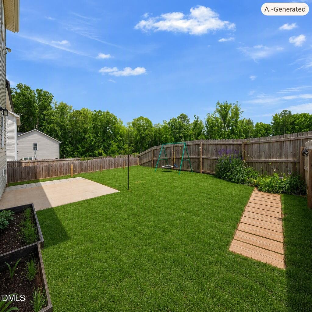 Backyard pic - 52 Elliot Drive, Clayton, NC 27520