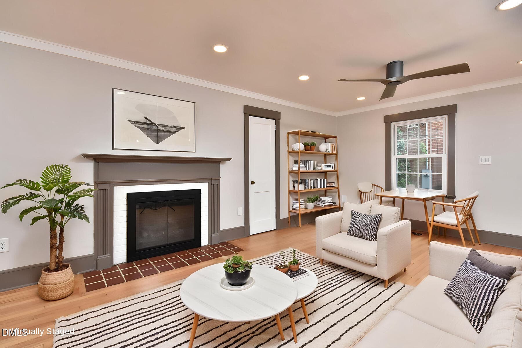Staged living room - 1837 Forest Road, Durham, NC 27705, Durham