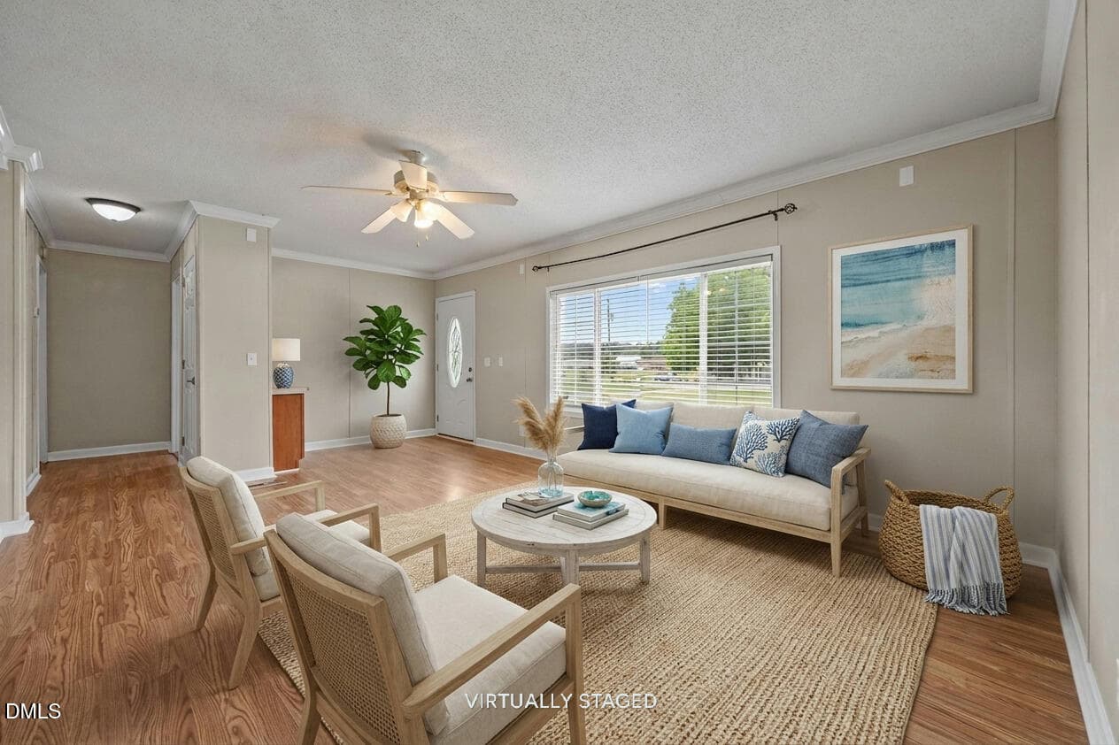 staged living room - 8540 Godwin Falcon Road, Godwin, NC 28344