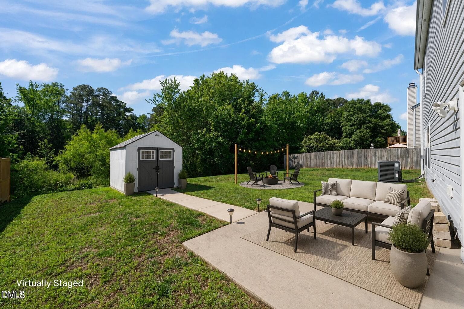 Back Yard Virtually Staged- Brighton - 7504 Brighton Village Drive, Raleigh, NC 27616, Raleigh