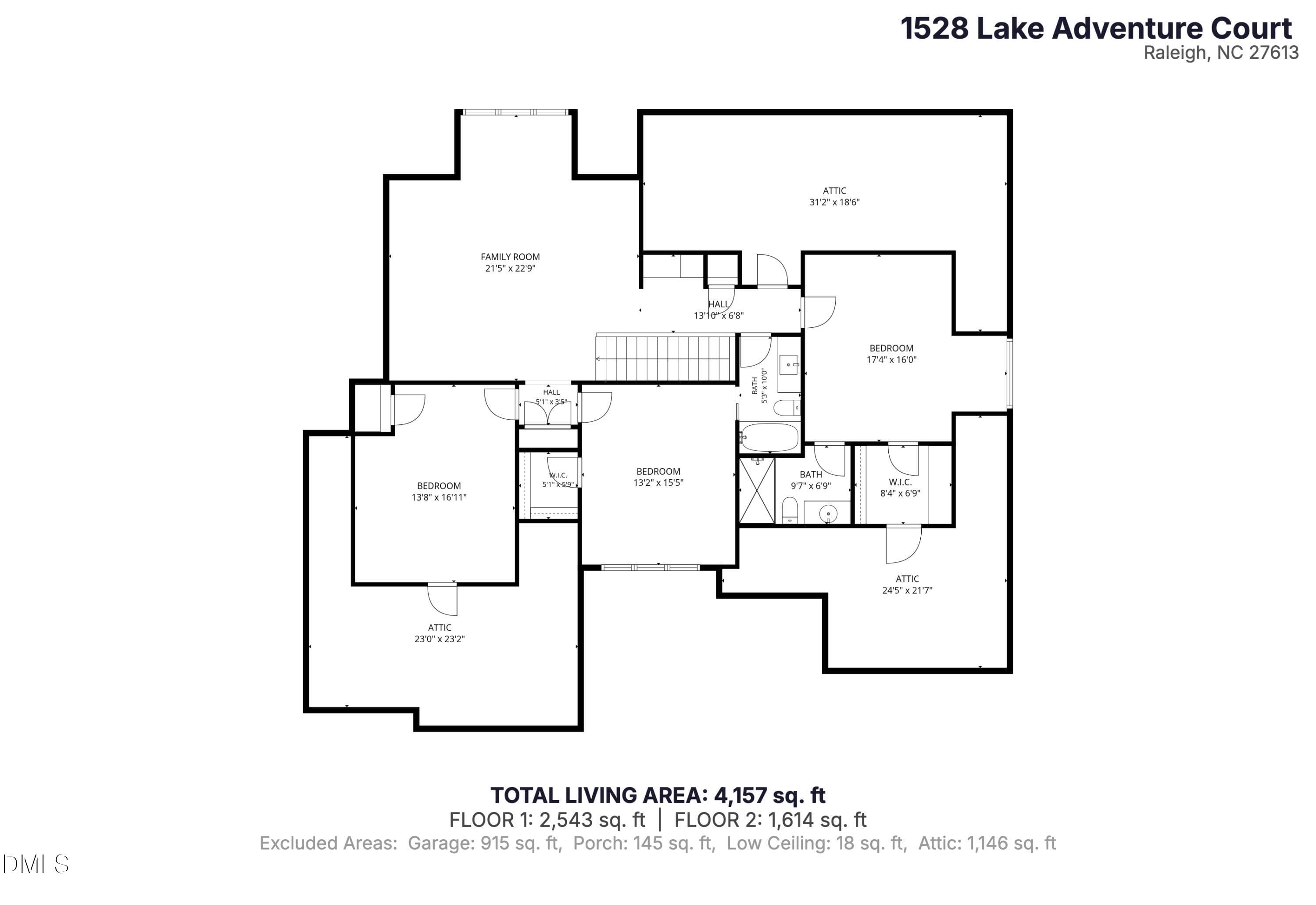 1528-Lake-Adventure-Court-Floor-2 - 1528 Lake Adventure Court, Raleigh, NC 27613, Raleigh