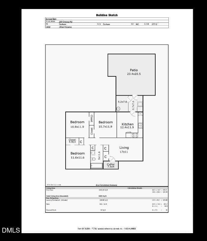 Floorplan - 209 Omega Road, Durham, NC 27712, Durham