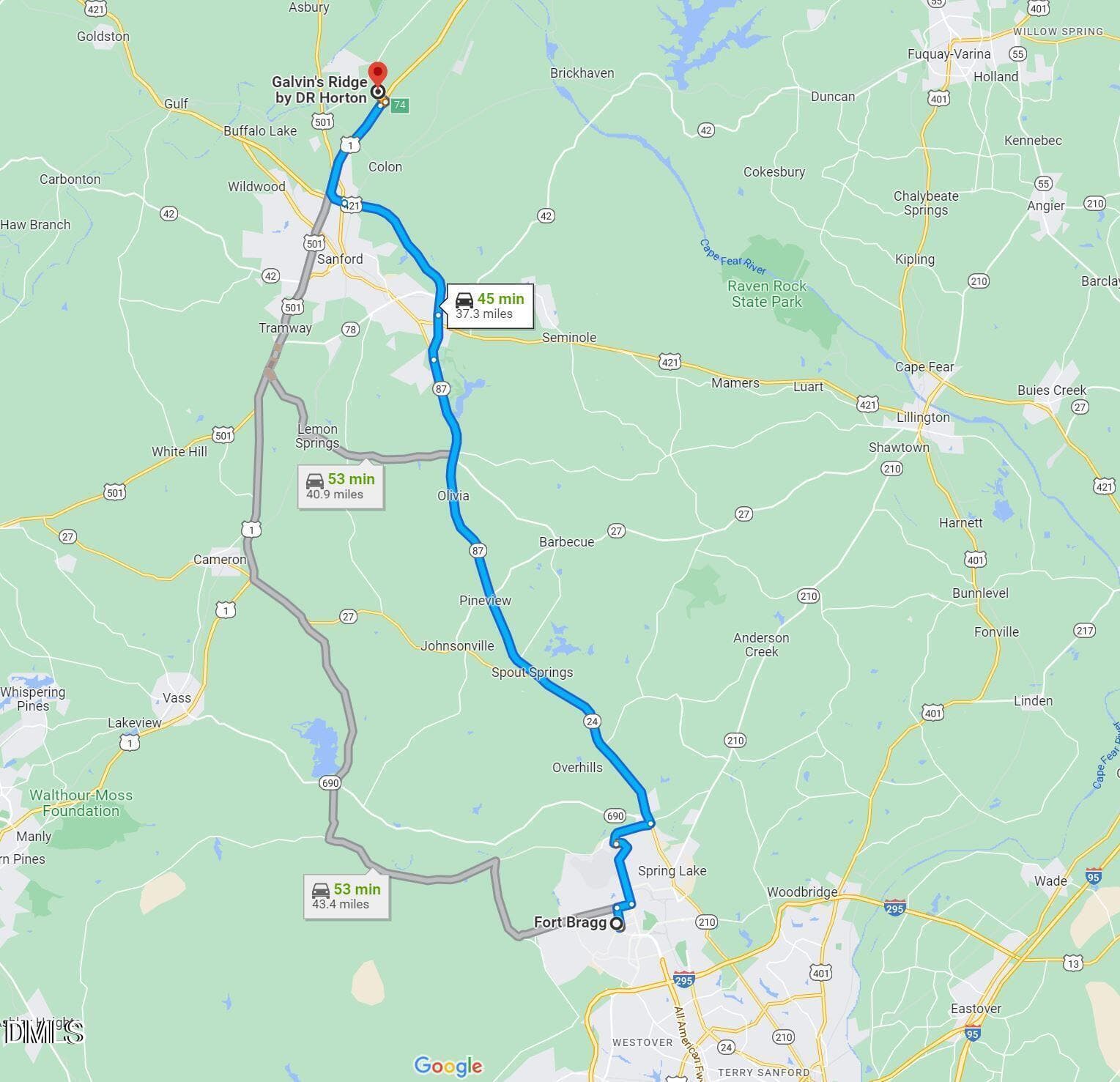 Galvins Ridge to Fort Bragg - 0525 Tbd At Plat, Sanford, NC 27330