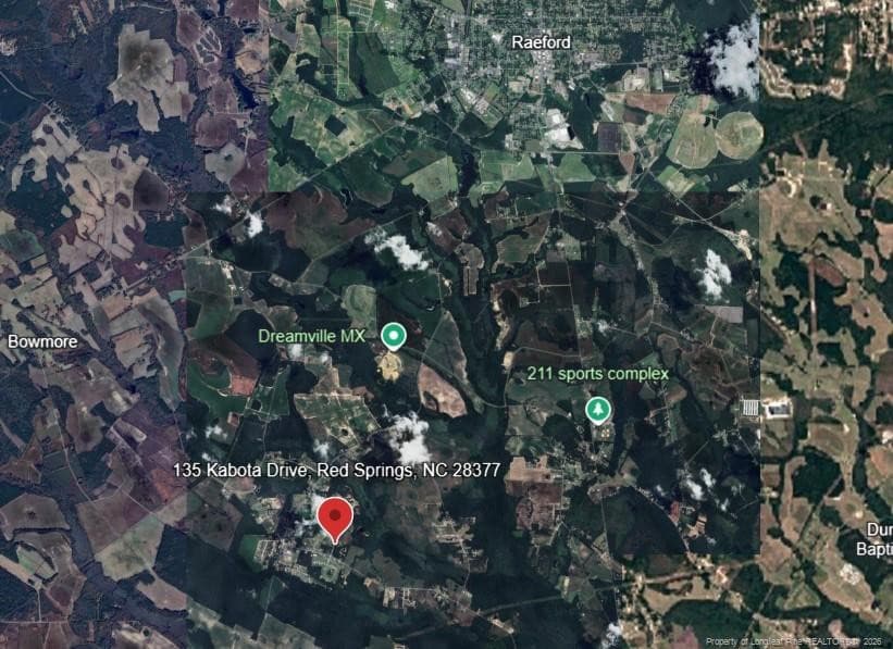 Google Earth location - 135 Kabota Drive, Red Springs, NC 28377