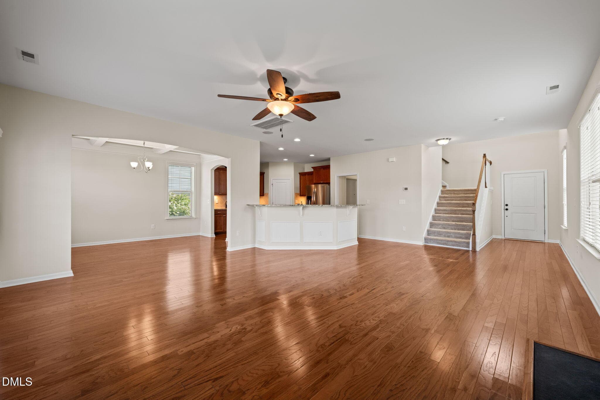 Family room with hardwoods - 107 White Burley Court, Durham, NC 27703, Durham