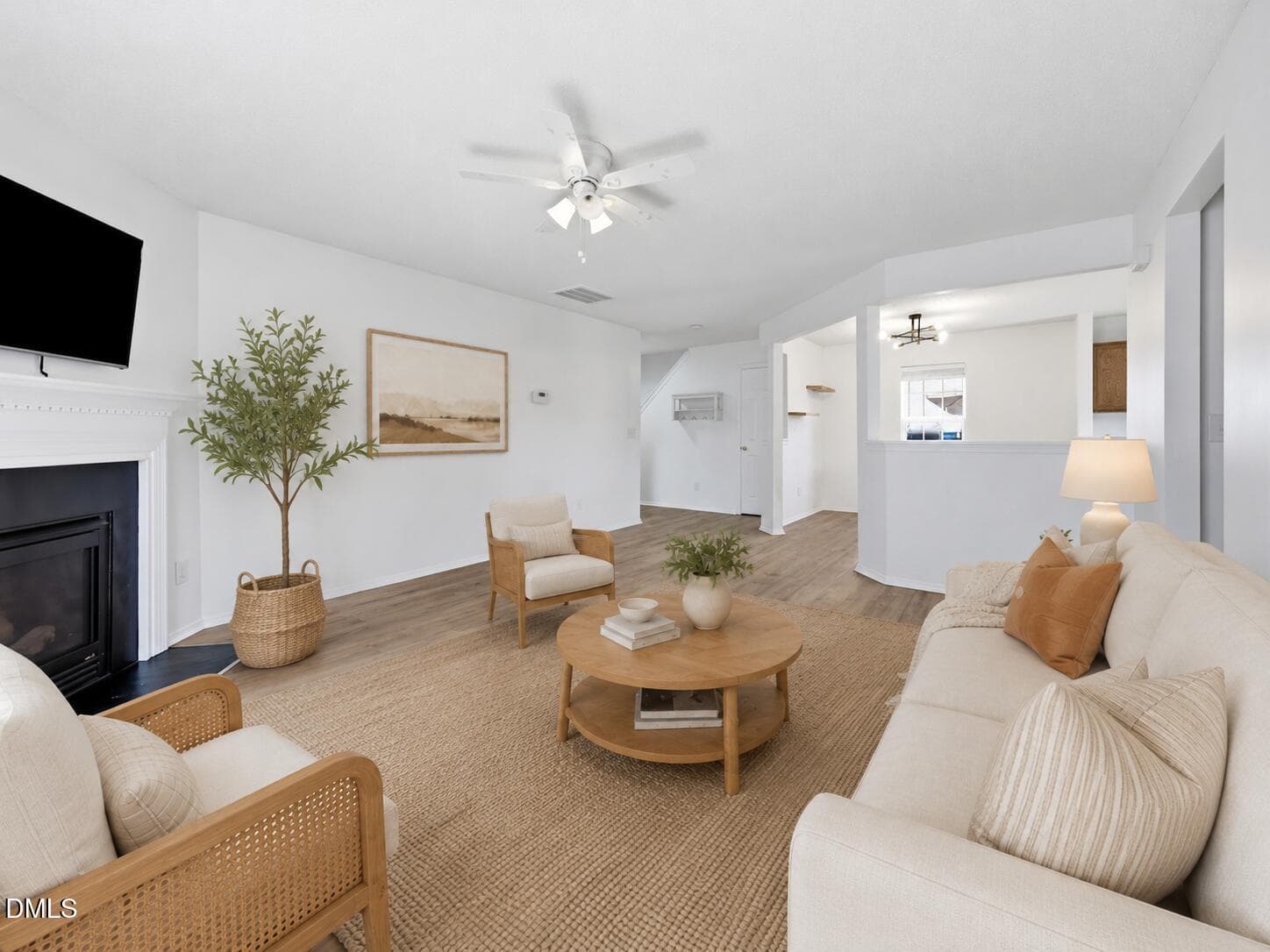 Living-Virtually staged - 4706 Rockport Drive, Durham, NC 27703, Durham