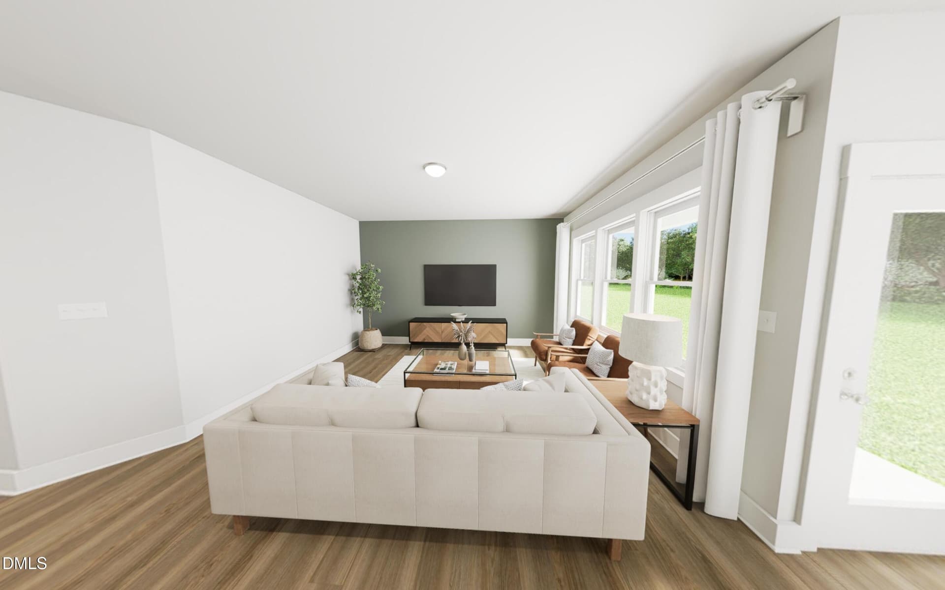 Bright Living Room - 1022 Pinhook Lane, Mebane, NC 27302
