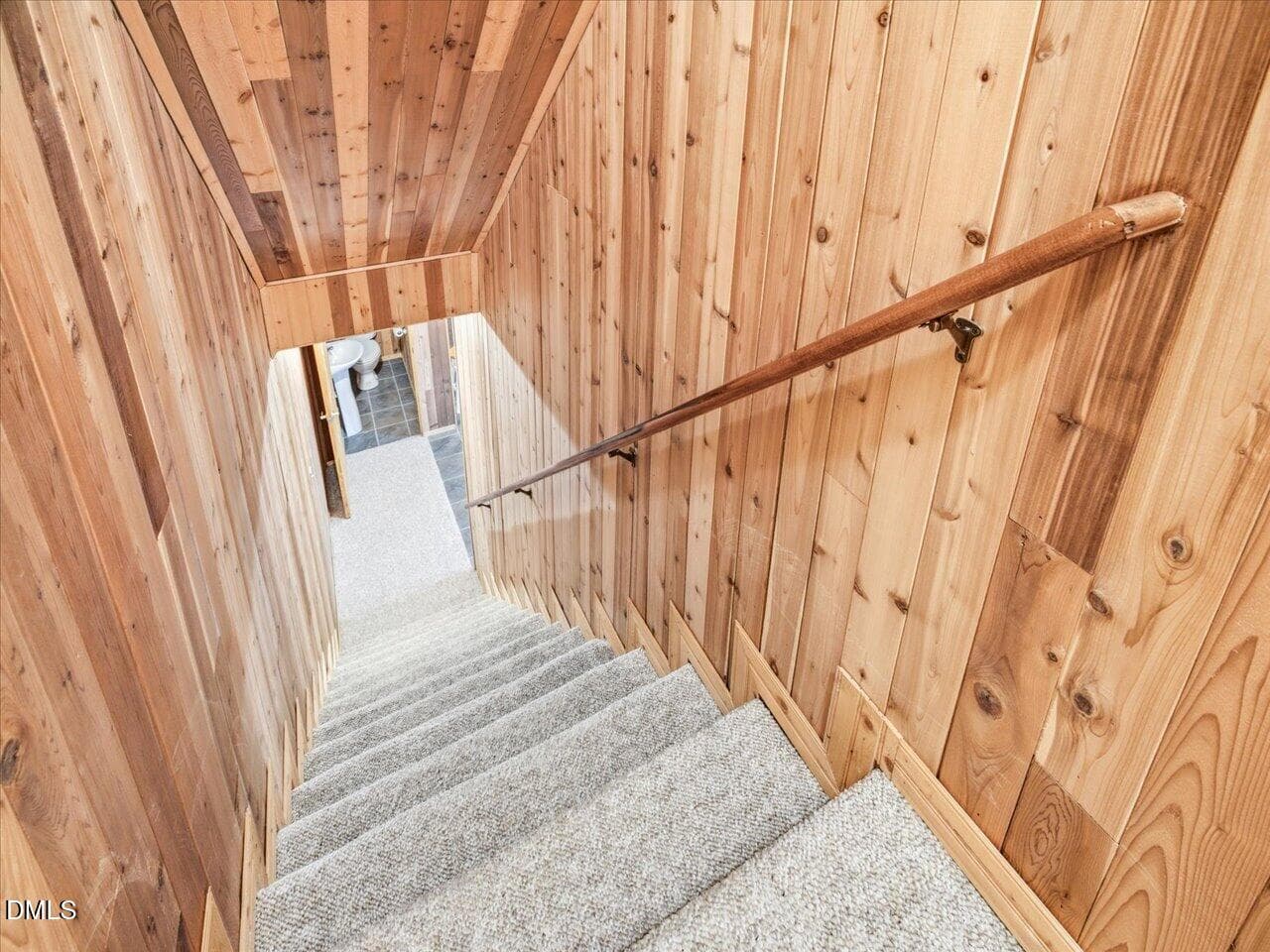 Steps to Lower Level - 275 Mill Stone Road Ext., Moncure, NC 27559