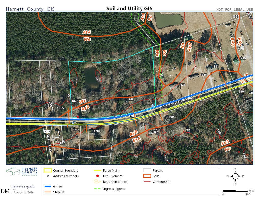 GIS Soil and Utility - 1755 Bunnlevel Erwin Road, Bunnlevel, NC 28323