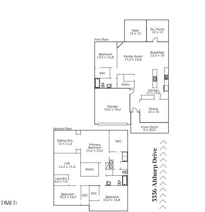 Sketch Pic for MLS - 3336 Althorp Drive, Raleigh, NC 27616, Raleigh