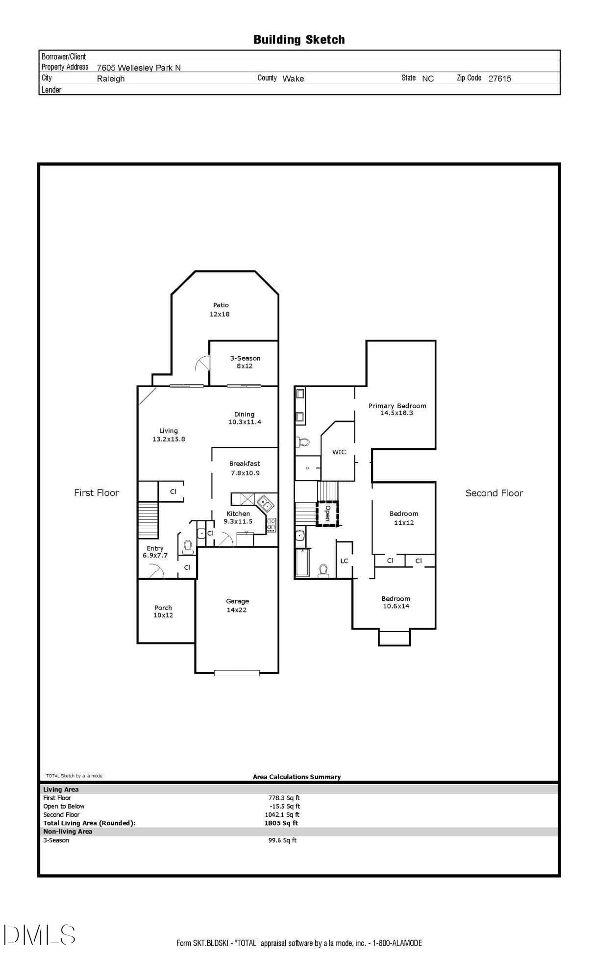 7605 Wellesley Park N Sketch - 7605 Wellesley Park N, Raleigh, NC 27615, Raleigh