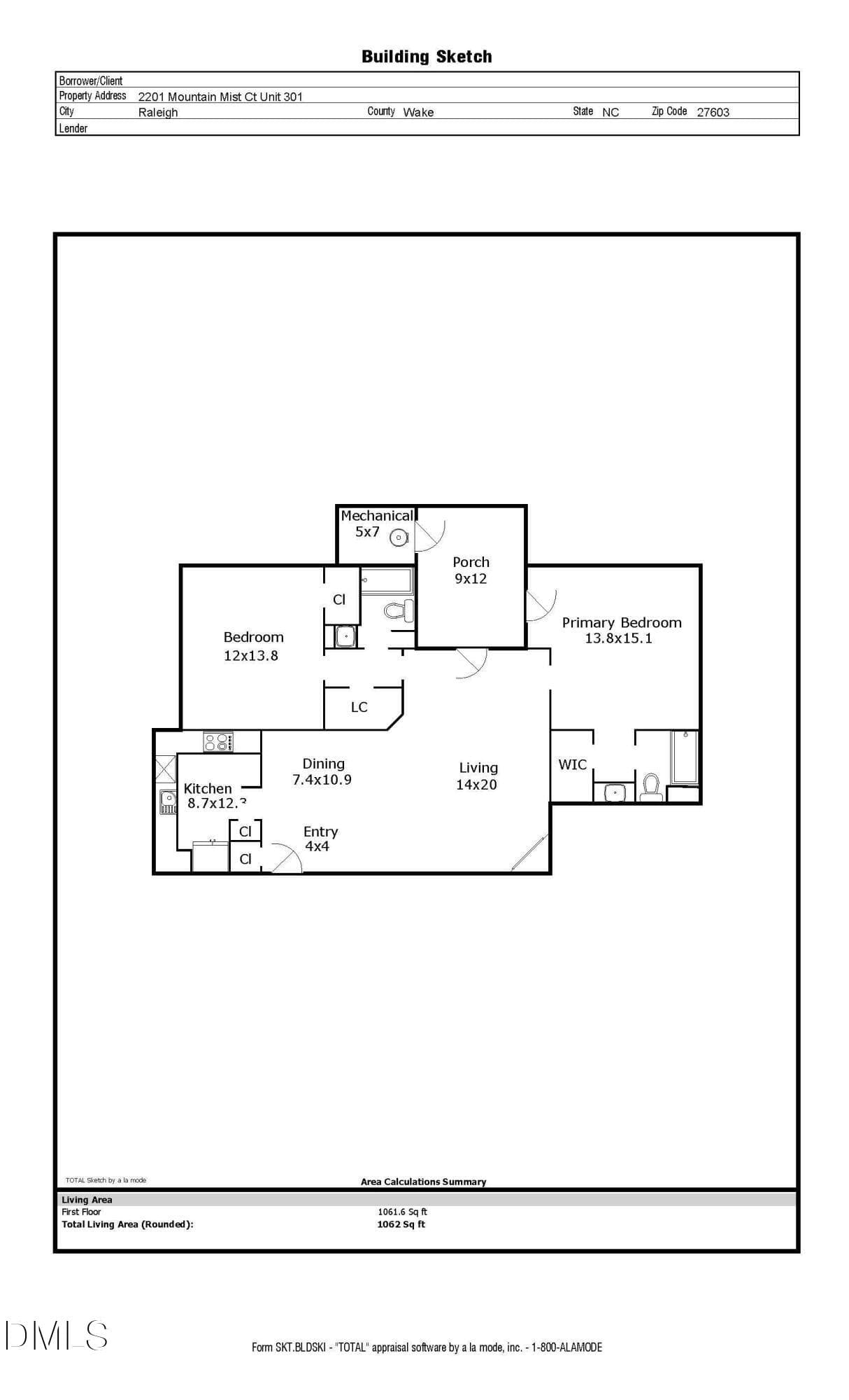 2201 Mountain Mist Court #301 Sketch - 2201 Mountain Mist Court 301, Raleigh, NC 27603, Raleigh
