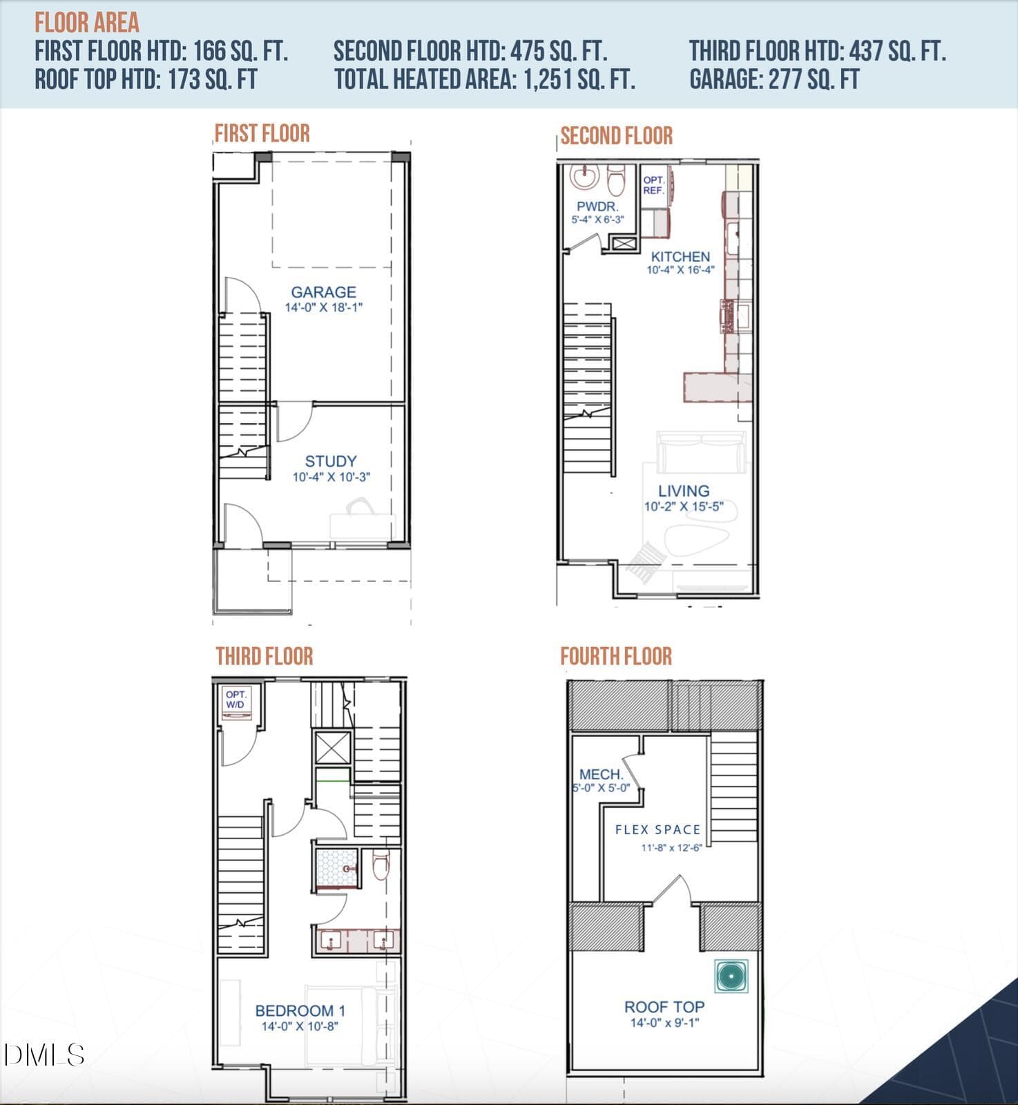 Arial Floorplan 1251sqft - 512 Gordon Street 202, Durham, NC 27701, Durham