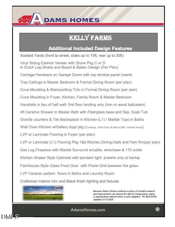 Kelly Farms feature sheet 12-12-25 WOCT - 88 Galway Road, Lillington, NC 27546