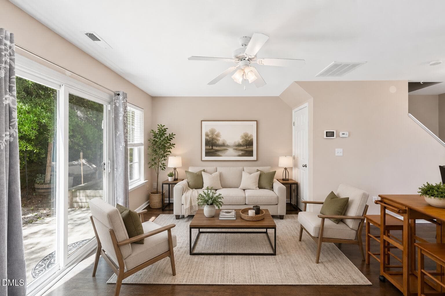 Living Room Virtually Staged Using AI - 2221 Whistling Straits Way, Raleigh, NC 27604, Raleigh