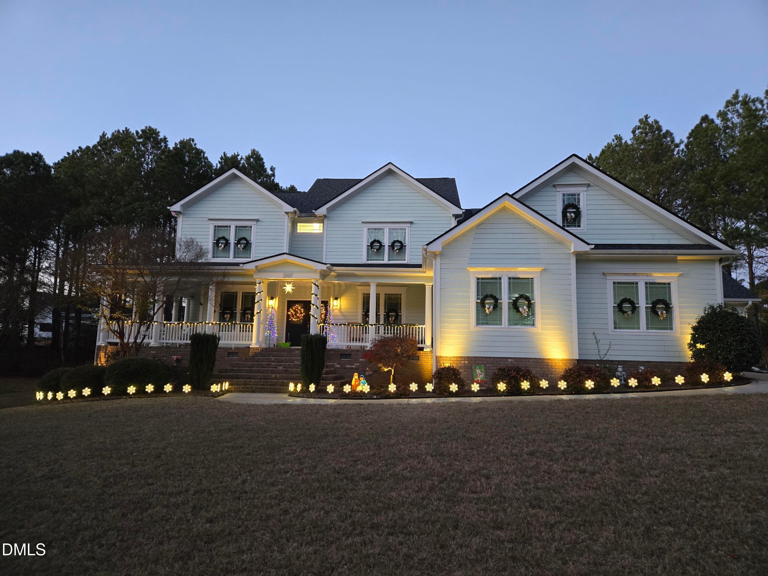 Front Lit up for Christmas - 1200 Graedon Drive, Raleigh, NC 27603, Raleigh