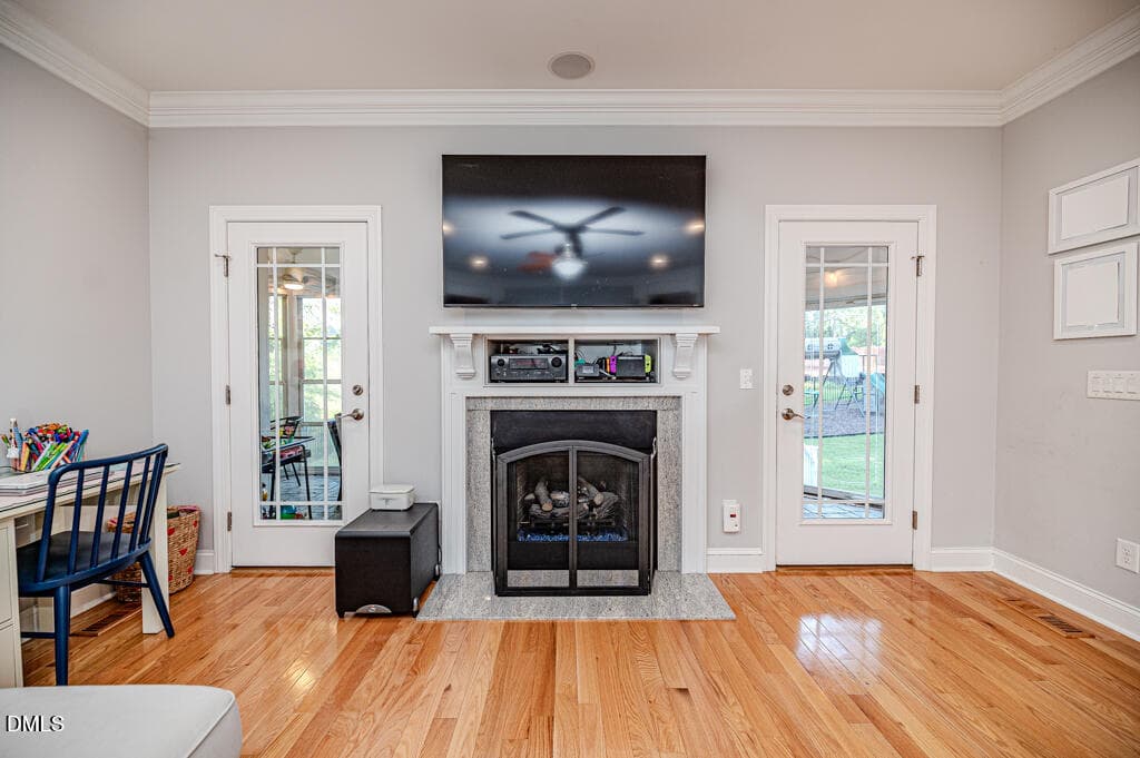 LR fp to rear patio - 1200 Graedon Drive, Raleigh, NC 27603, Raleigh