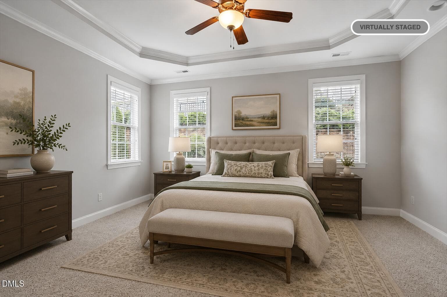 virtually staged bedroom - 224 Shady Hollow Lane, Garner, NC 27529, Garner