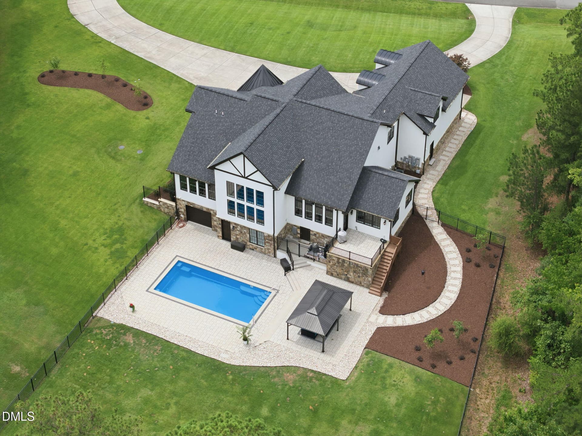 Aerial View - 222 American Court, Apex, NC 27523