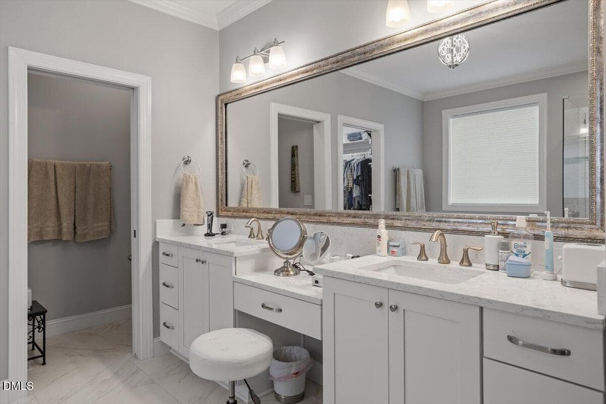 Dual vanities in owner's bath - 4235 Henderson Place, Pittsboro, NC 27312