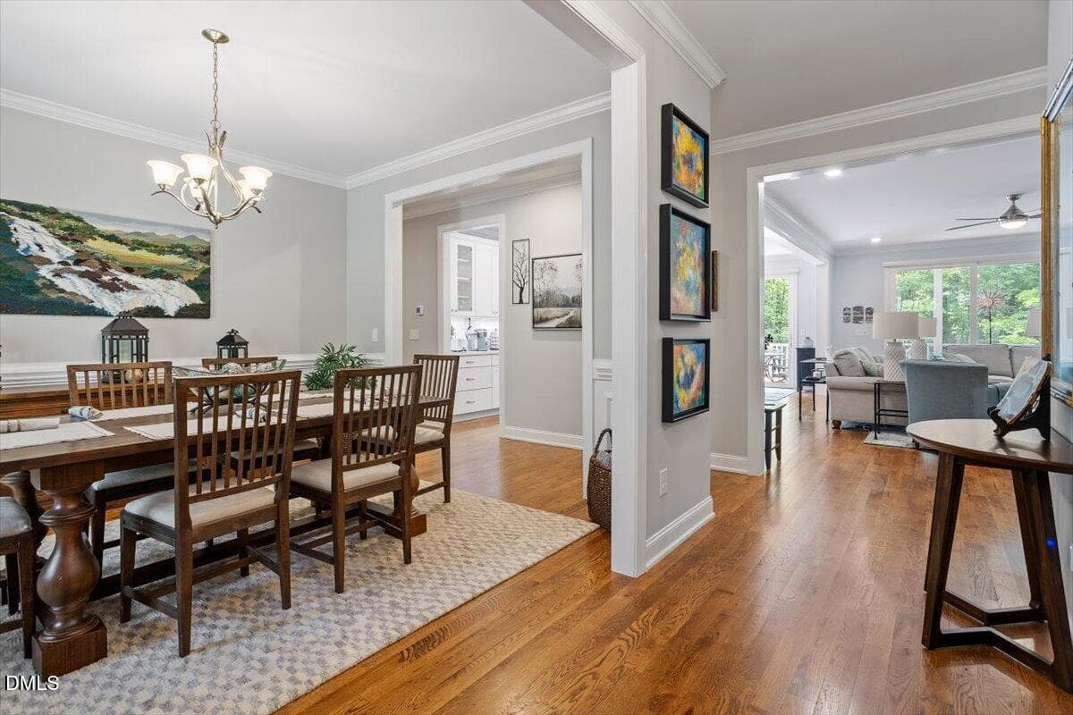 Formal dining room off front entry foyer - 4235 Henderson Place, Pittsboro, NC 27312