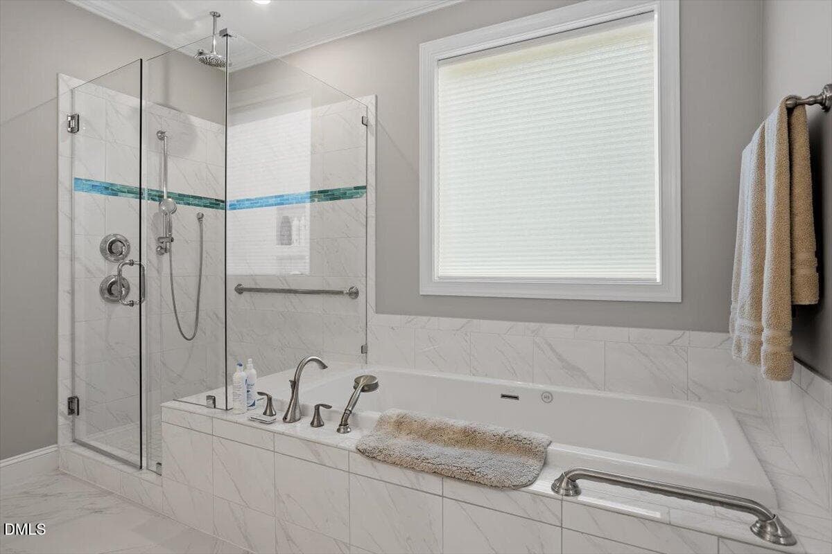 Owner's spa bath & walk-in shower - 4235 Henderson Place, Pittsboro, NC 27312
