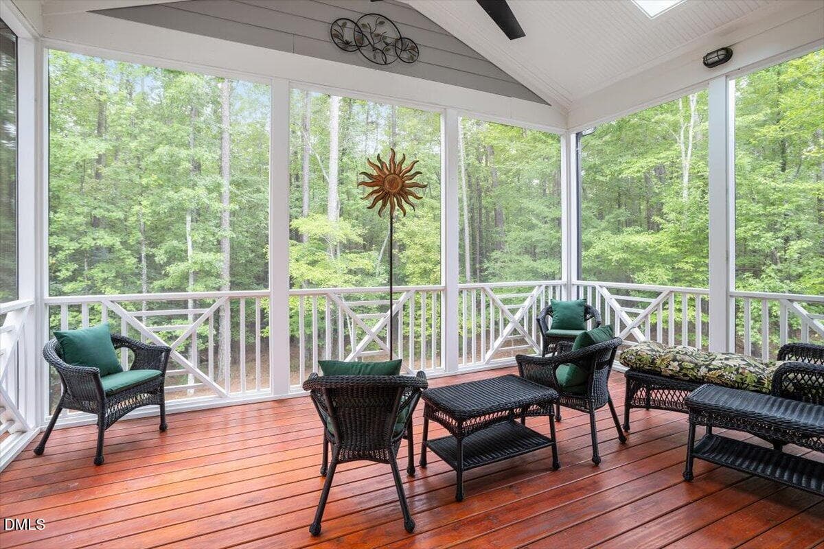 Screened porch overlooking peaceful back - 4235 Henderson Place, Pittsboro, NC 27312