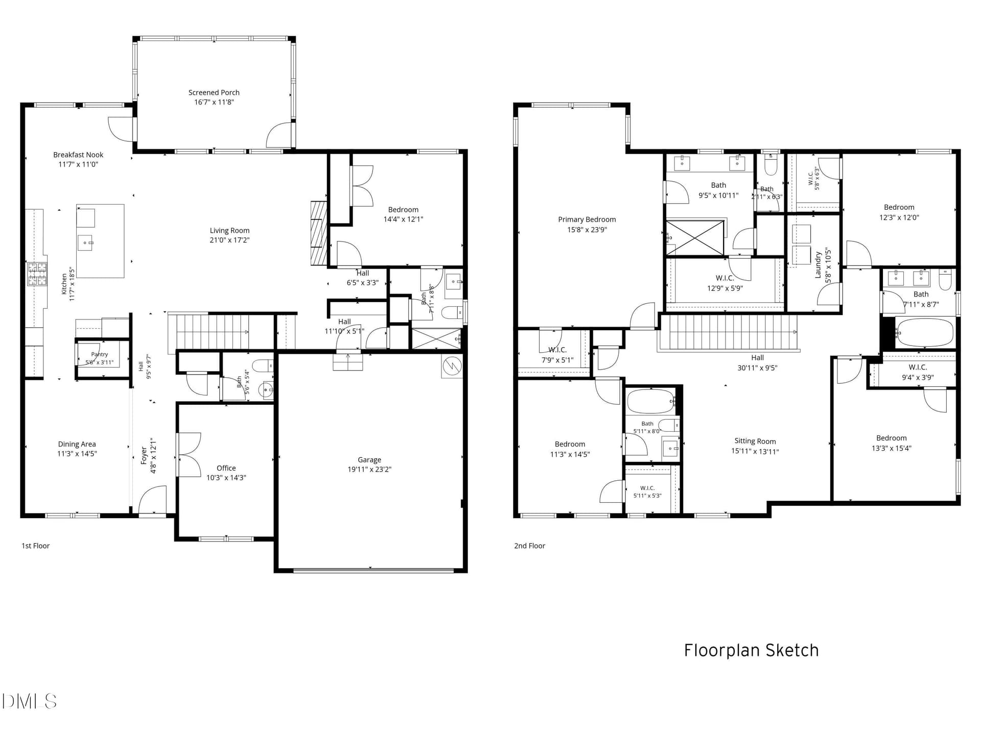 Floorplan Sketch - 301 Silent Bend Drive, Holly Springs, NC 27540