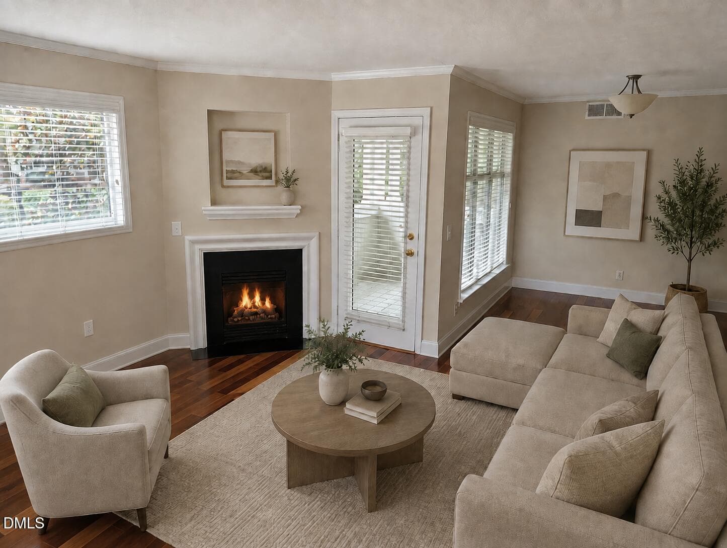Family Room Virtually Staged - 1031 Nicholwood Drive 203, Raleigh, NC 27605, Raleigh