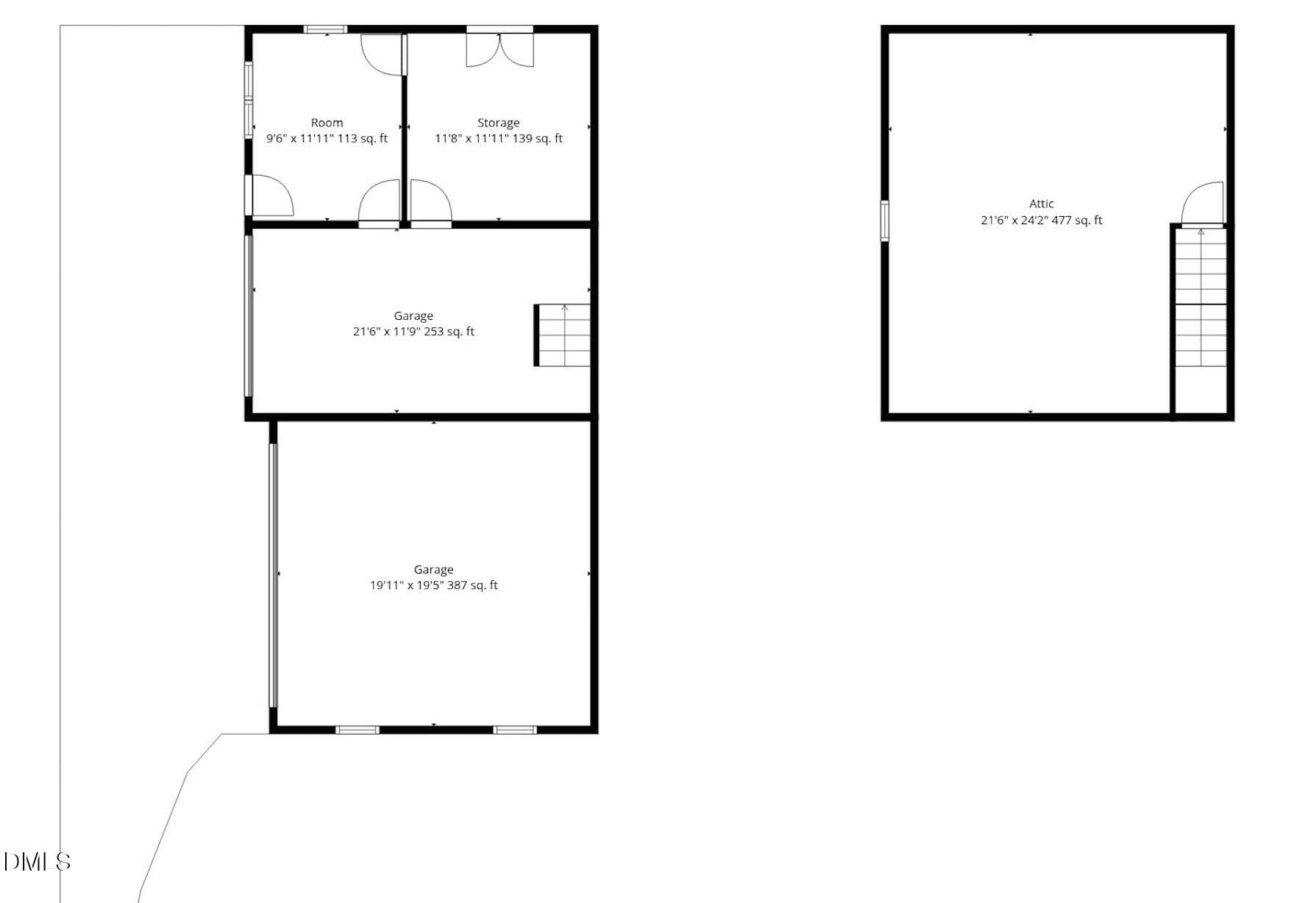 Floor Plan Main Detached - 2005 Glenwood Avenue, Raleigh, NC 27608, Raleigh