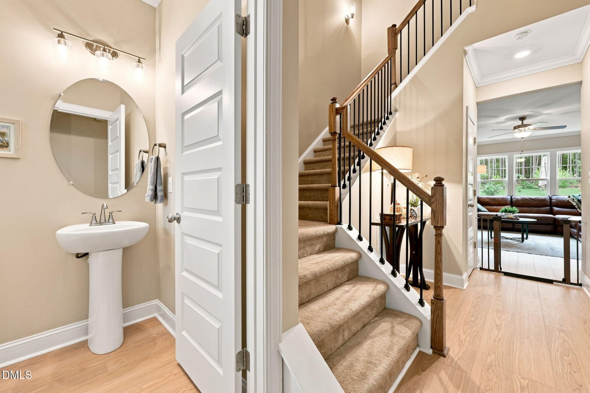 Half Bathroom & Stairs to 2nd Floor - 265 Sorrel Drive, Franklinton, NC 27525