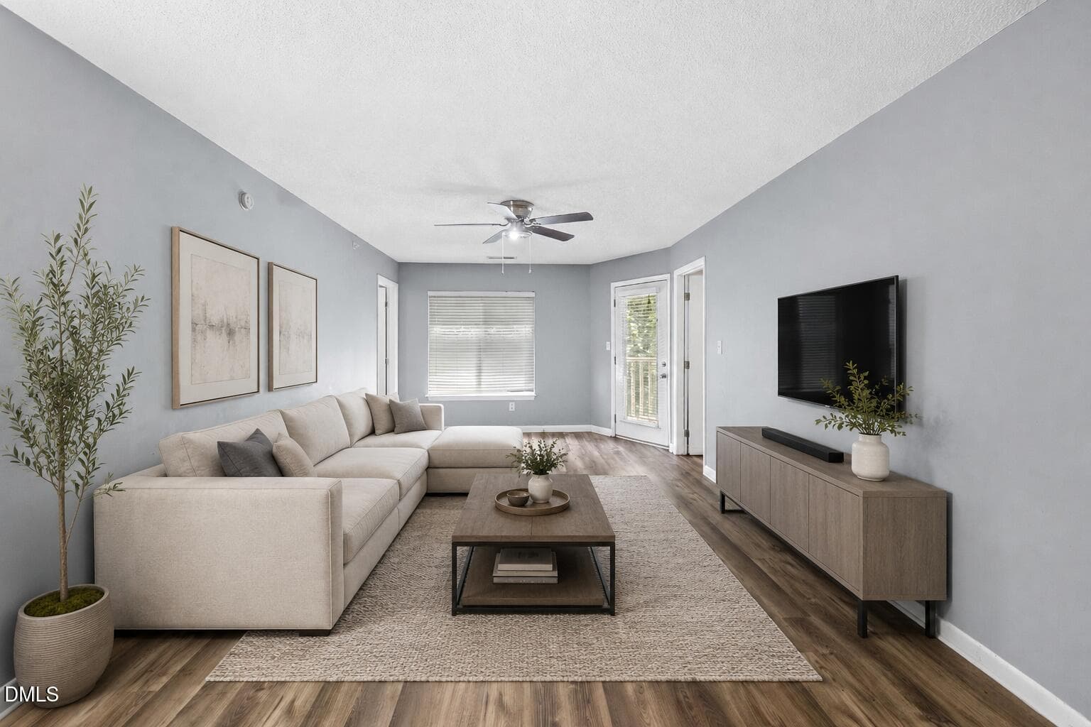 Virtually staged living - 1431 Collegiate Circle 303, Raleigh, NC 27606, Raleigh