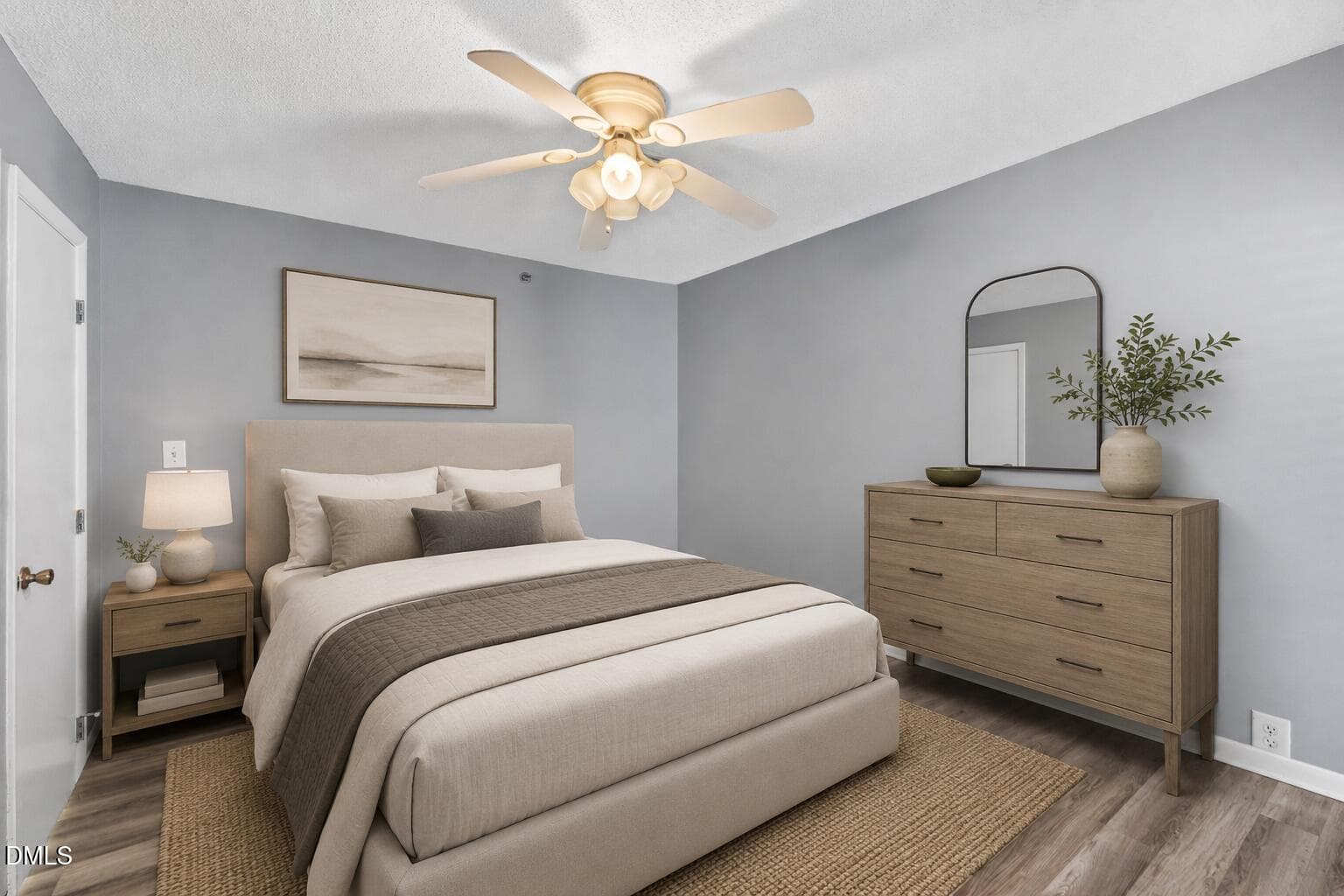 Virtually staged bed - 1431 Collegiate Circle 303, Raleigh, NC 27606, Raleigh