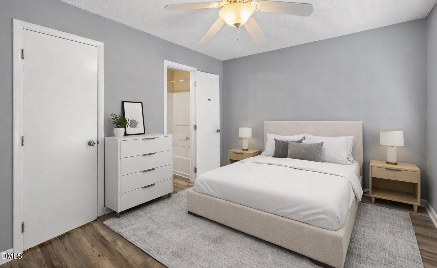 Virtually staged bed - 1431 Collegiate Circle 303, Raleigh, NC 27606, Raleigh