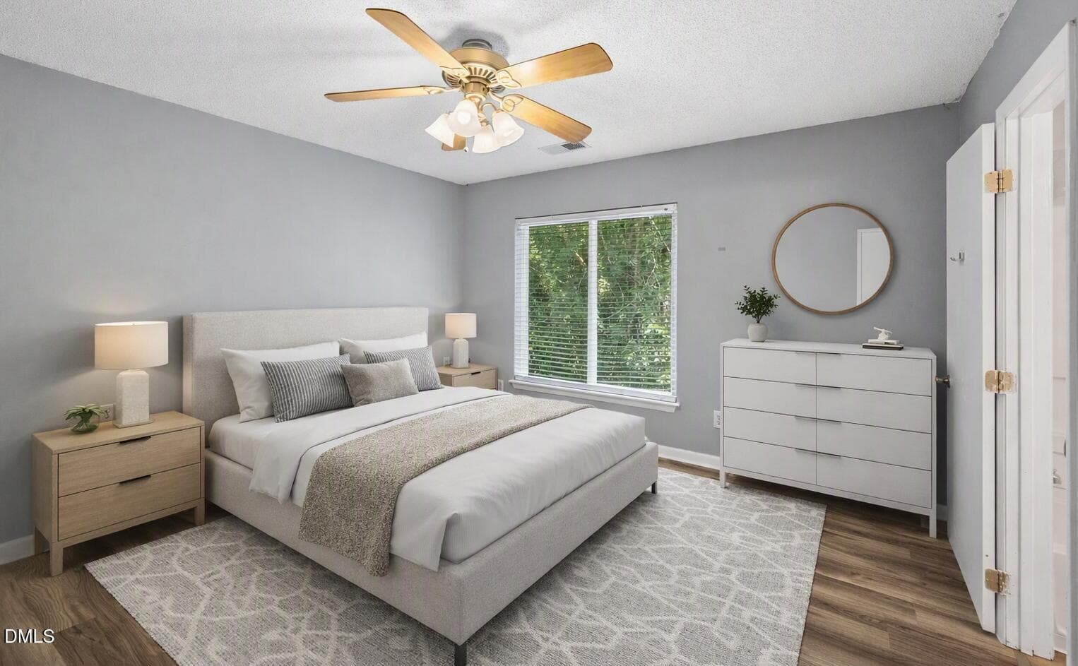virtually staged bed - 1431 Collegiate Circle 303, Raleigh, NC 27606, Raleigh