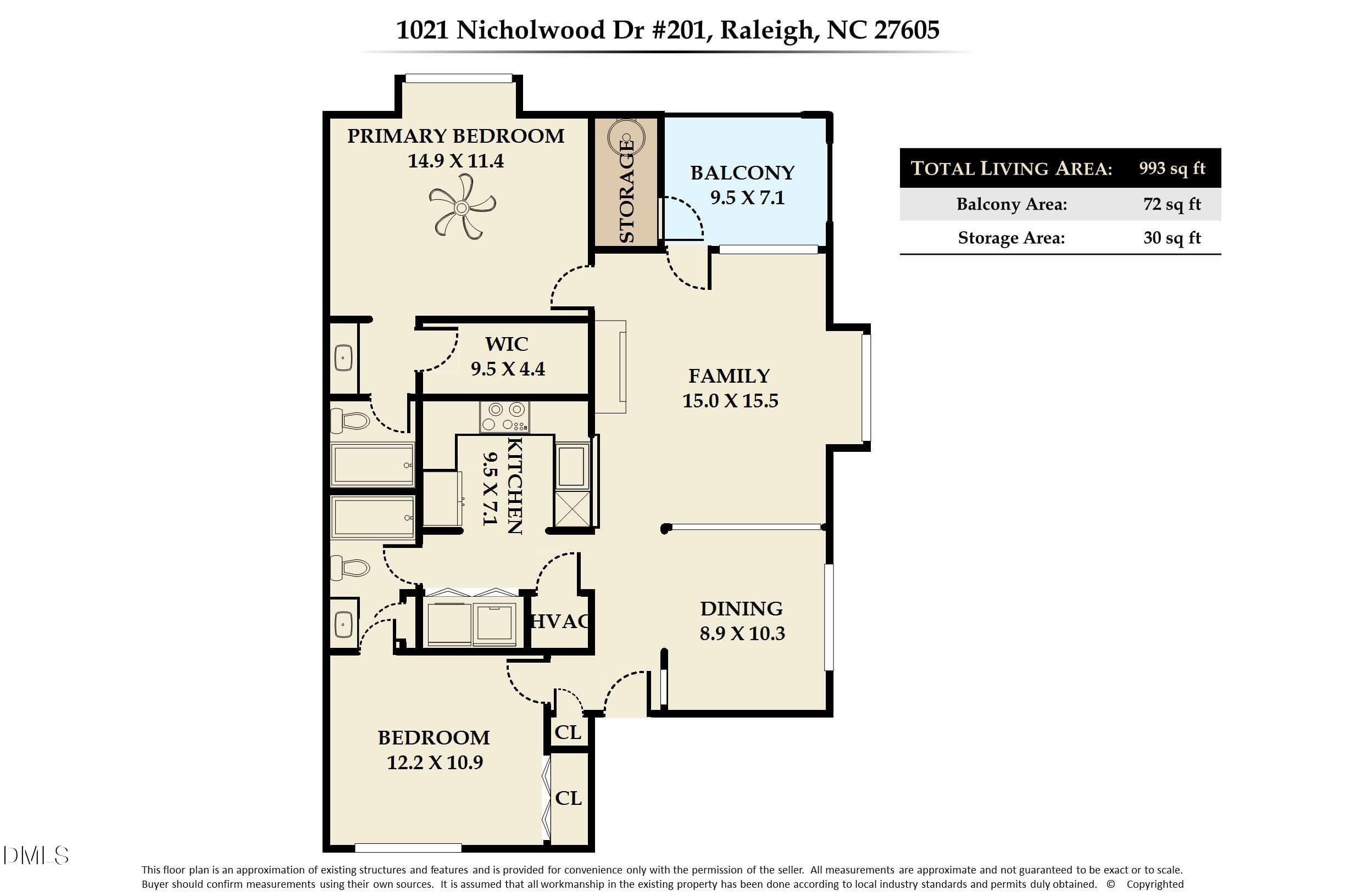 Floor Plan - MLS Photos (59) - 1021 Nicholwood Drive 201, Raleigh, NC 27605, Raleigh