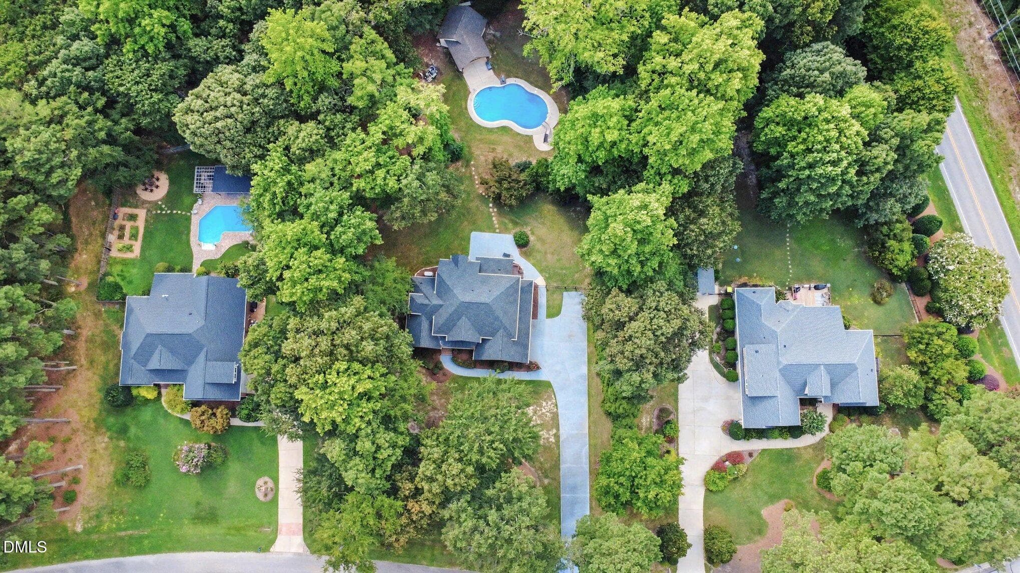 Ariel of pool - 4808 Stoneyoak Lane, Raleigh, NC 27610, Raleigh