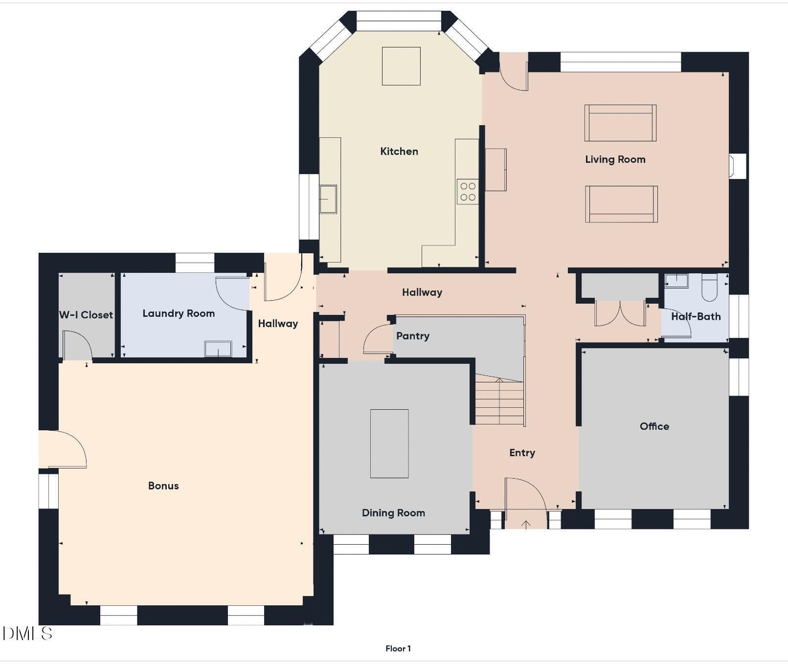 Floor plan 1 - 2101 Waterwheel Road, Hurdle Mills, NC 27541