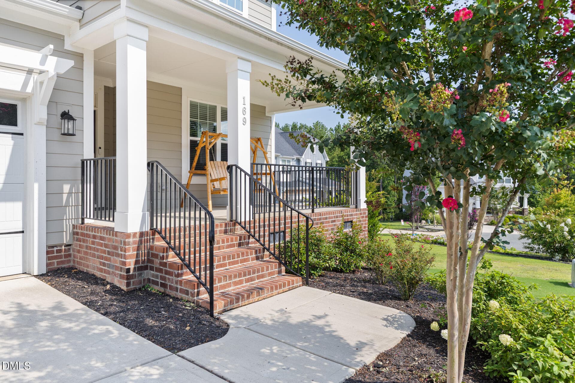Brick Steps and Landscaped Porch - 169 Hidden Bluff Drive, Chapel Hill, NC 27517, Chapel Hill