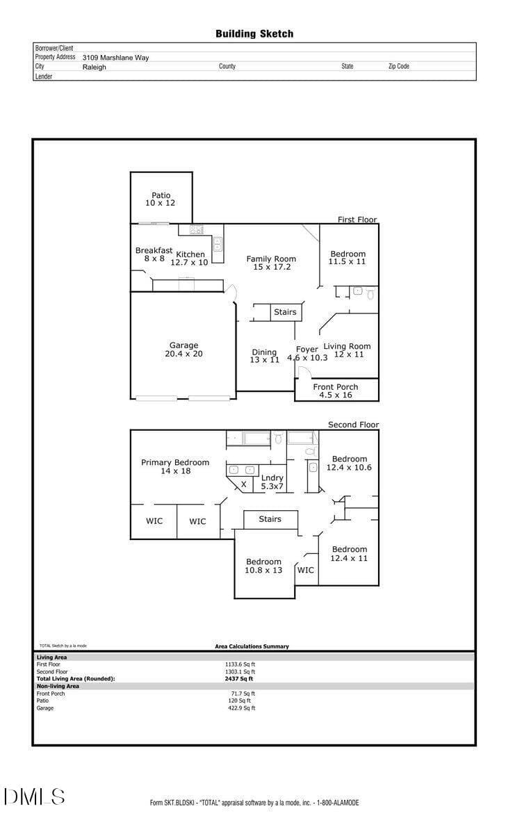 Floor Plan - 3109 Marshlane Way, Raleigh, NC 27610, Raleigh