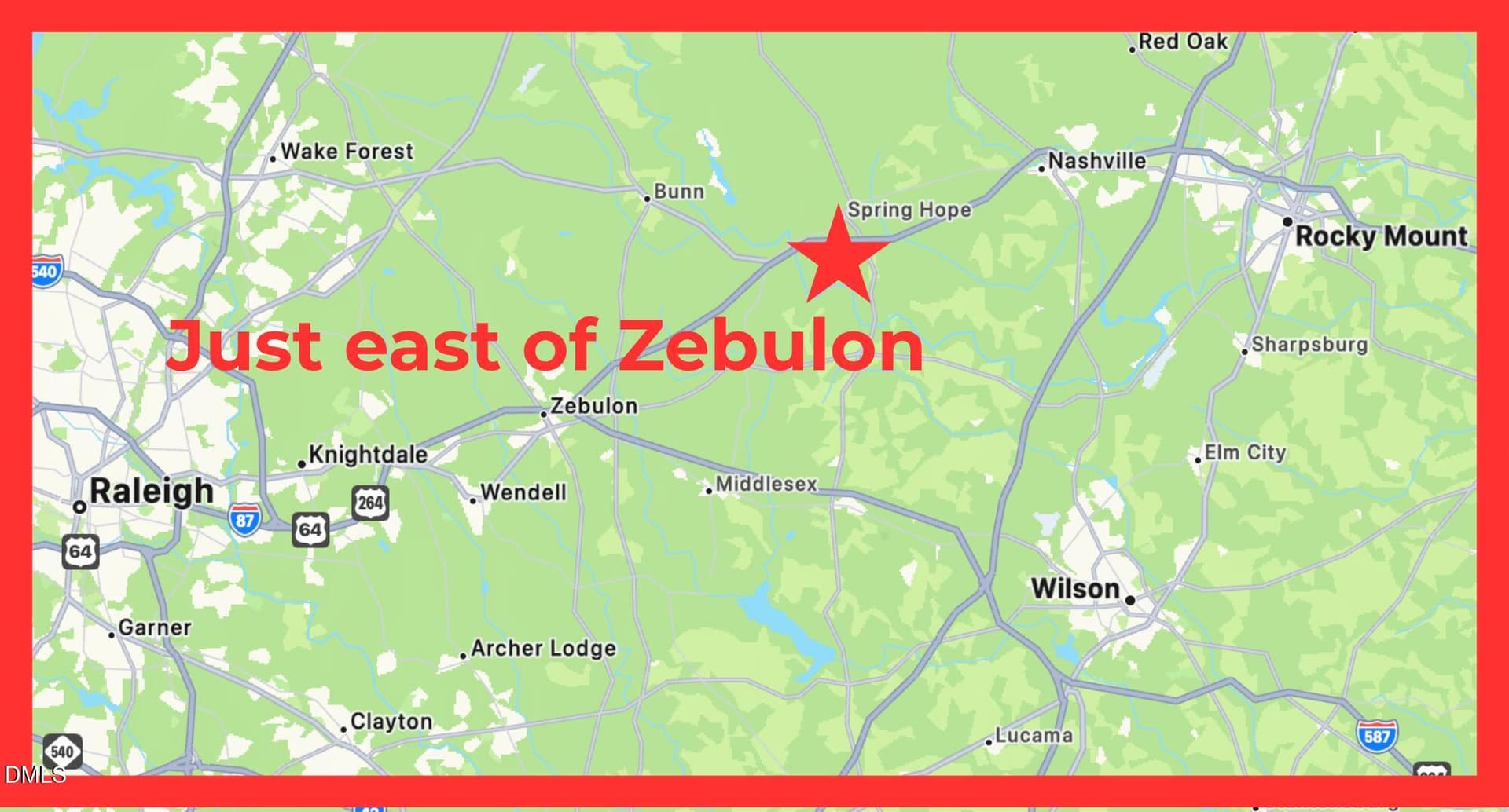 Area Map - 2875 Good Shepherd Trail, Spring Hope, NC 27882