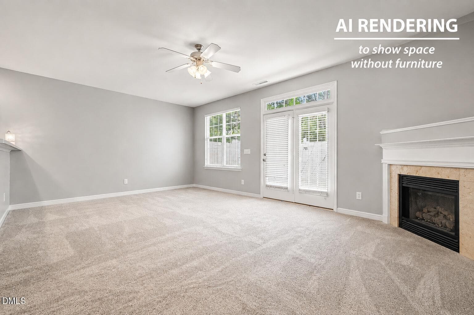 living room no furniture - 8207 Martello Lane, Raleigh, NC 27613, Raleigh