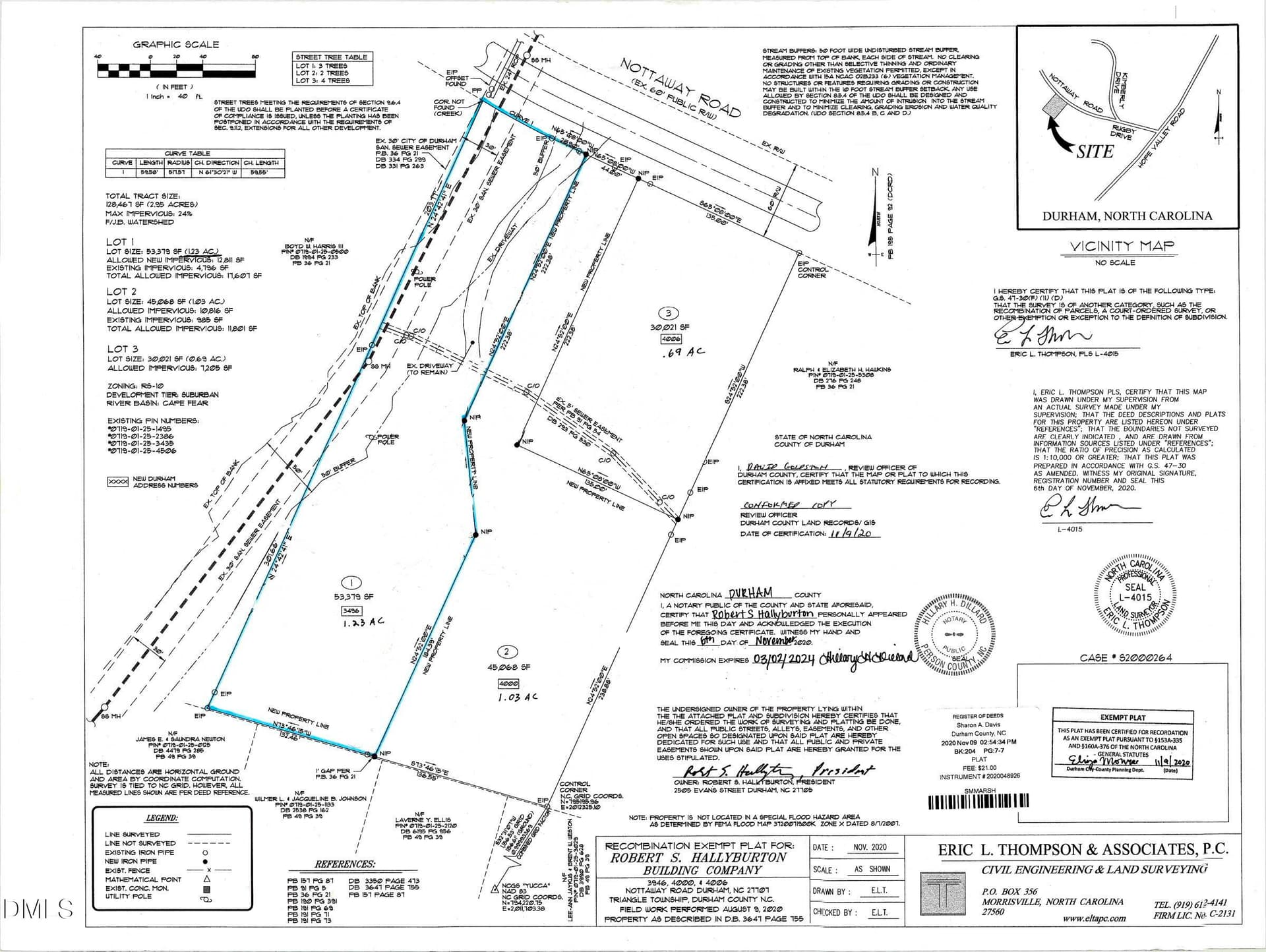 Highlighted 3946 Nottaway Lot Survey cop - 3946 Nottaway Road, Durham, NC 27707