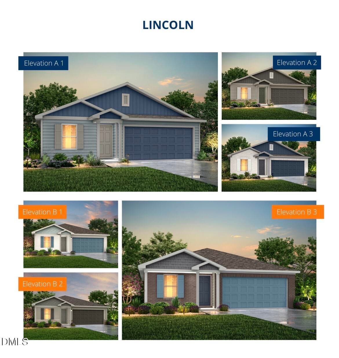 Lincoln Elevations - 117 N Coral Bells Way, Four Oaks, NC 27524