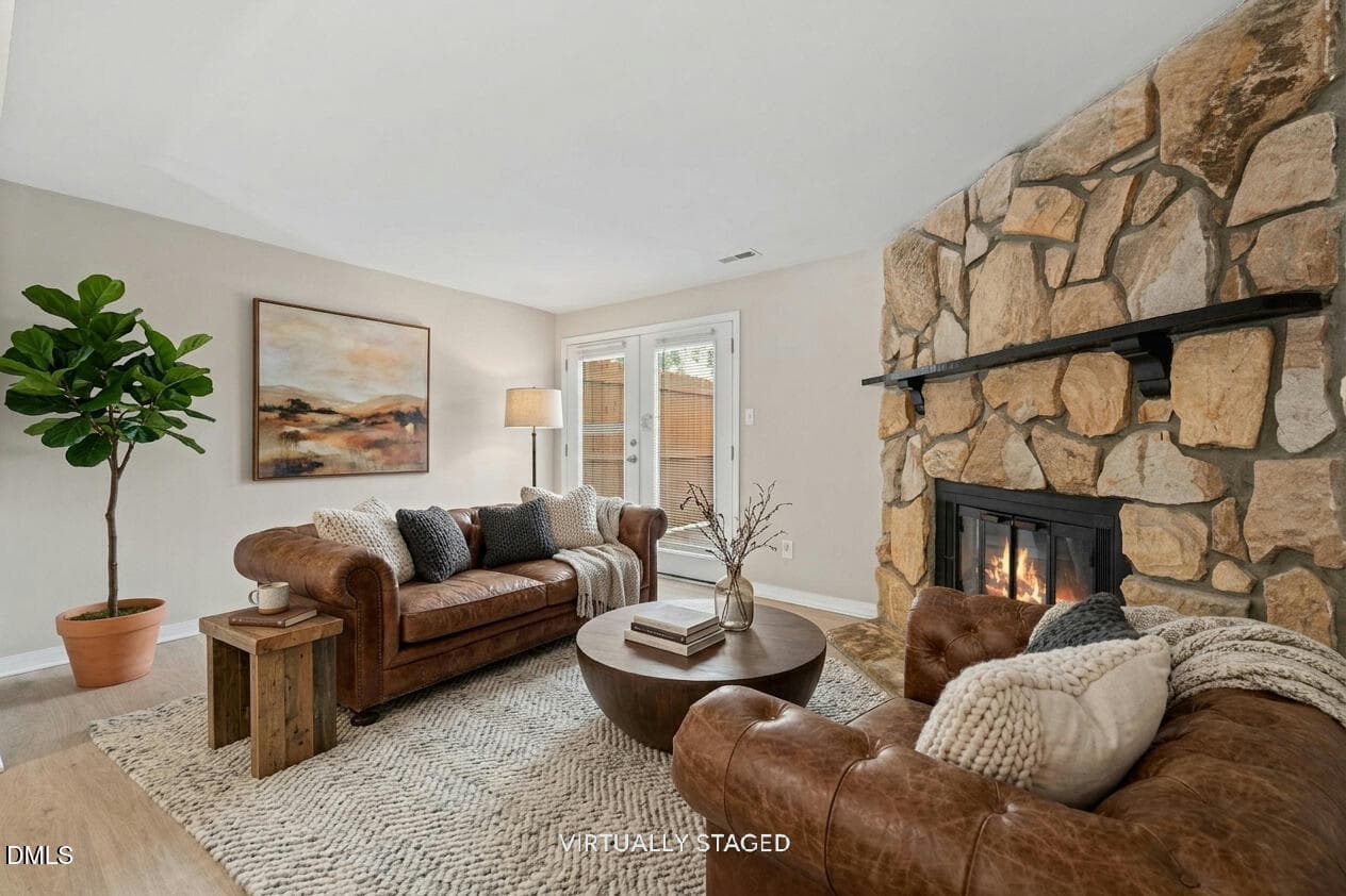 Living room (4) Virtually Staged - 7713 Kingsberry Court, Raleigh, NC 27615, Raleigh