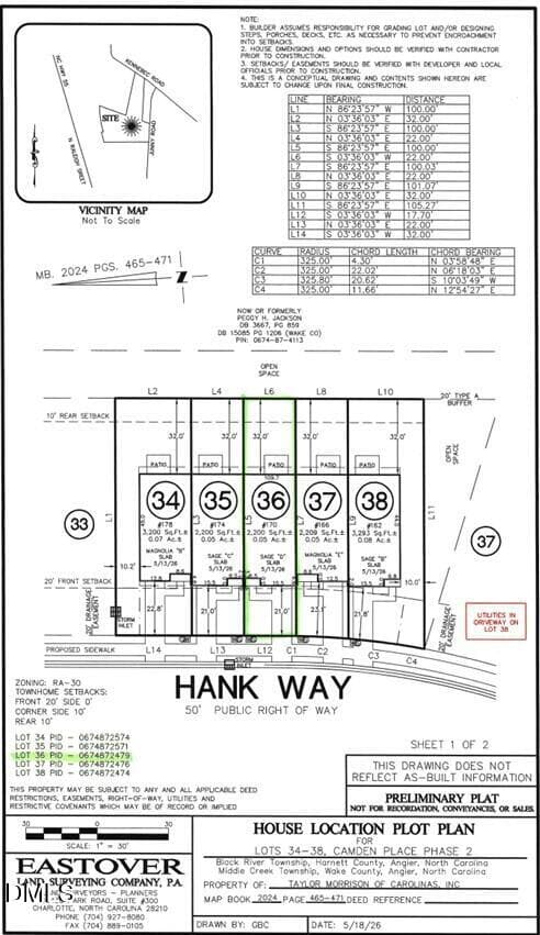 Plot Plan - 170 Hank Way, Angier, NC 27501