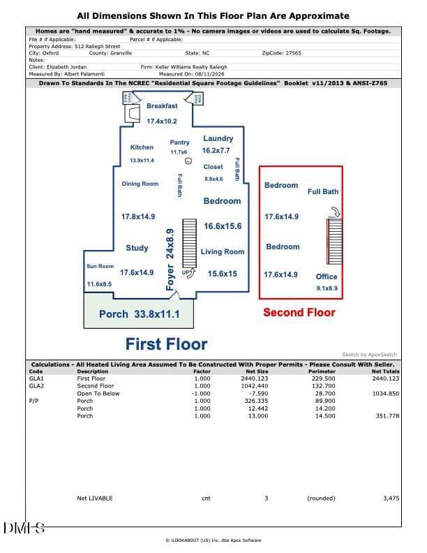 Floor plan - 512 Raleigh Street, Oxford, NC 27565