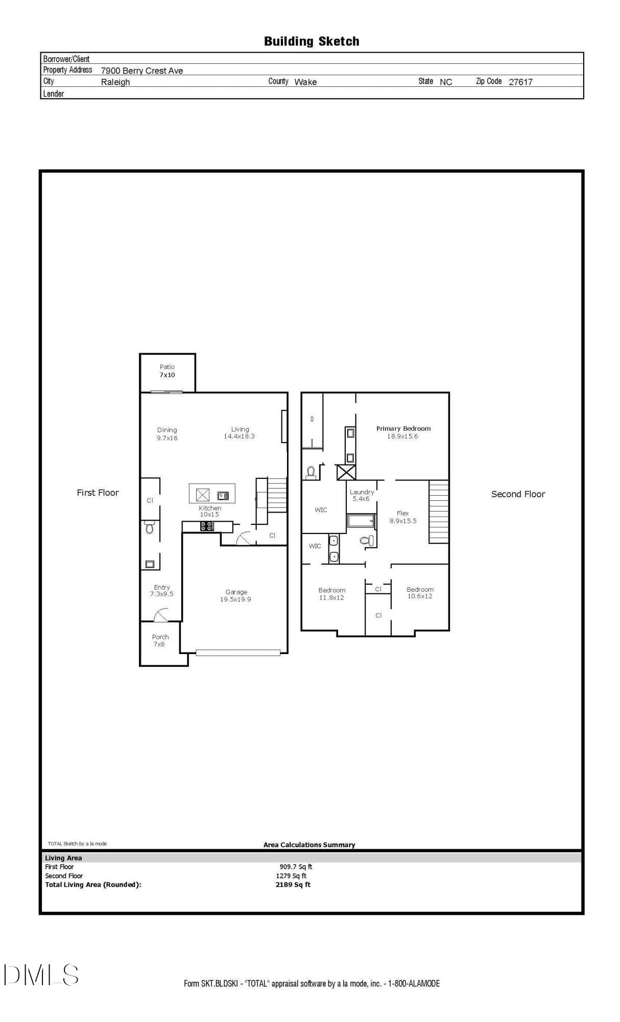 7900 Berry Crest Avenue Sketch - 7900 Berry Crest Avenue, Raleigh, NC 27617, Raleigh
