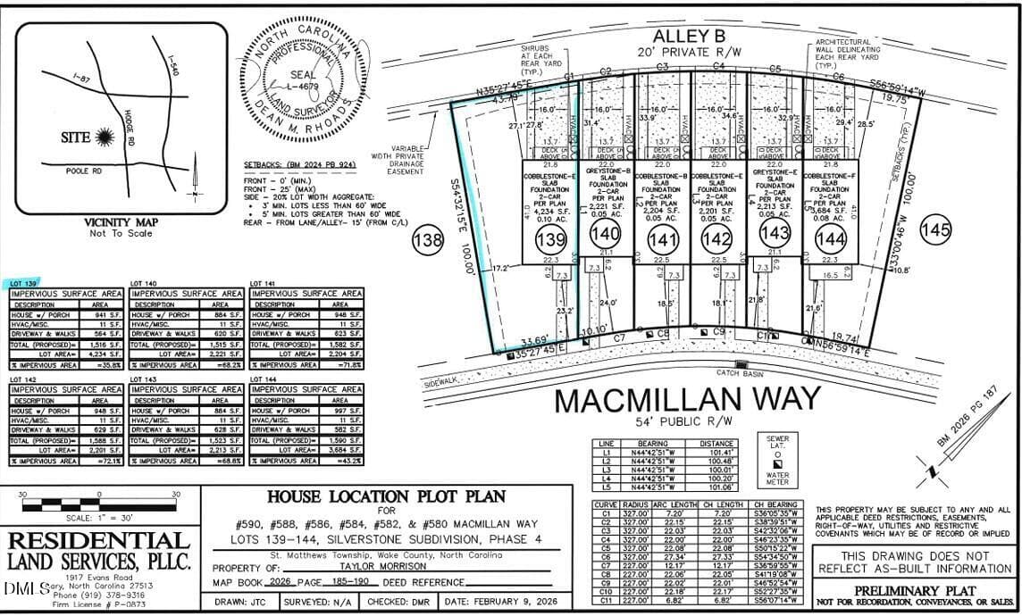 Plot Plan - 590 Macmillan Way, Knightdale, NC 27545